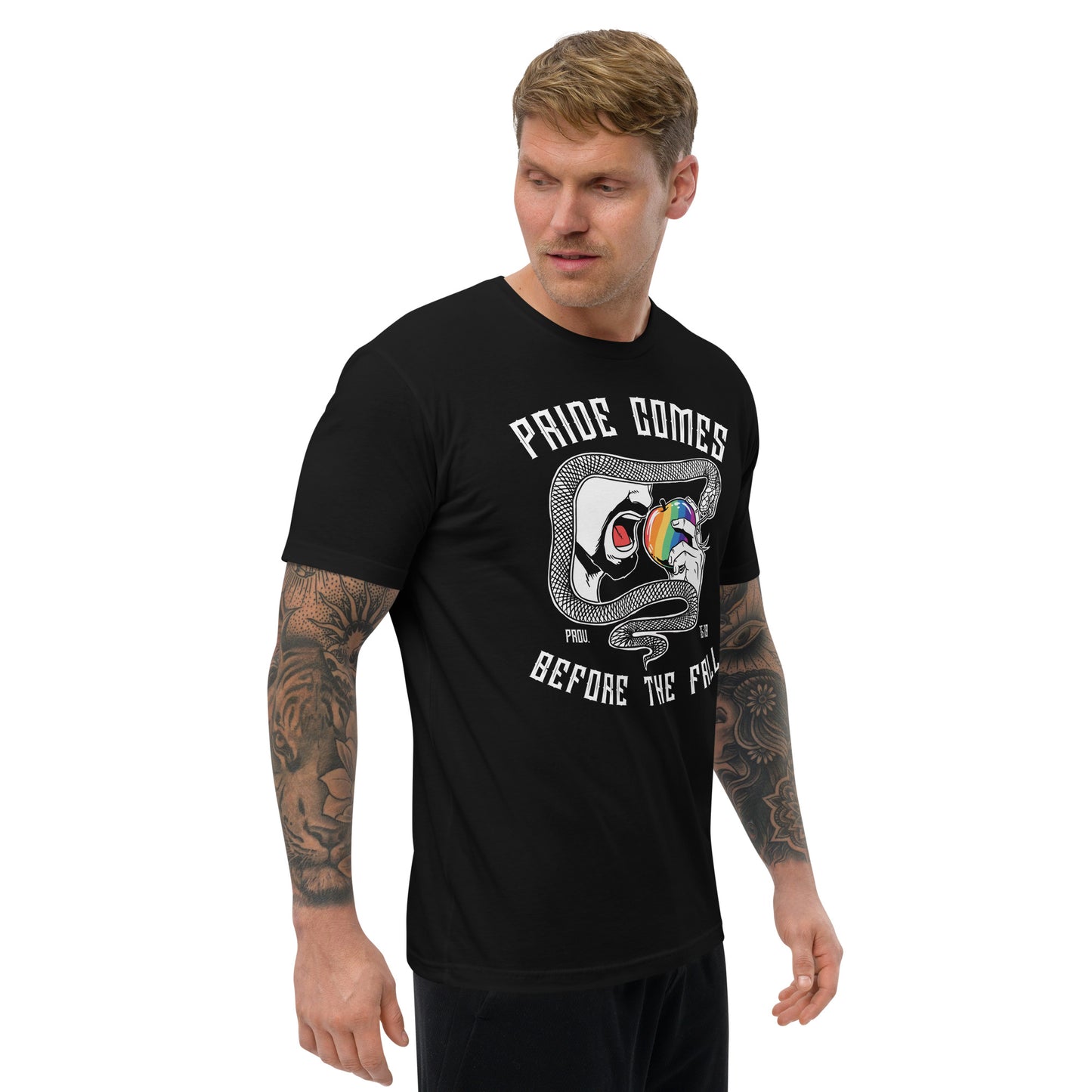 "Pride Comes Before The Fall." (Adam) - Men's  Fitted T-shirt