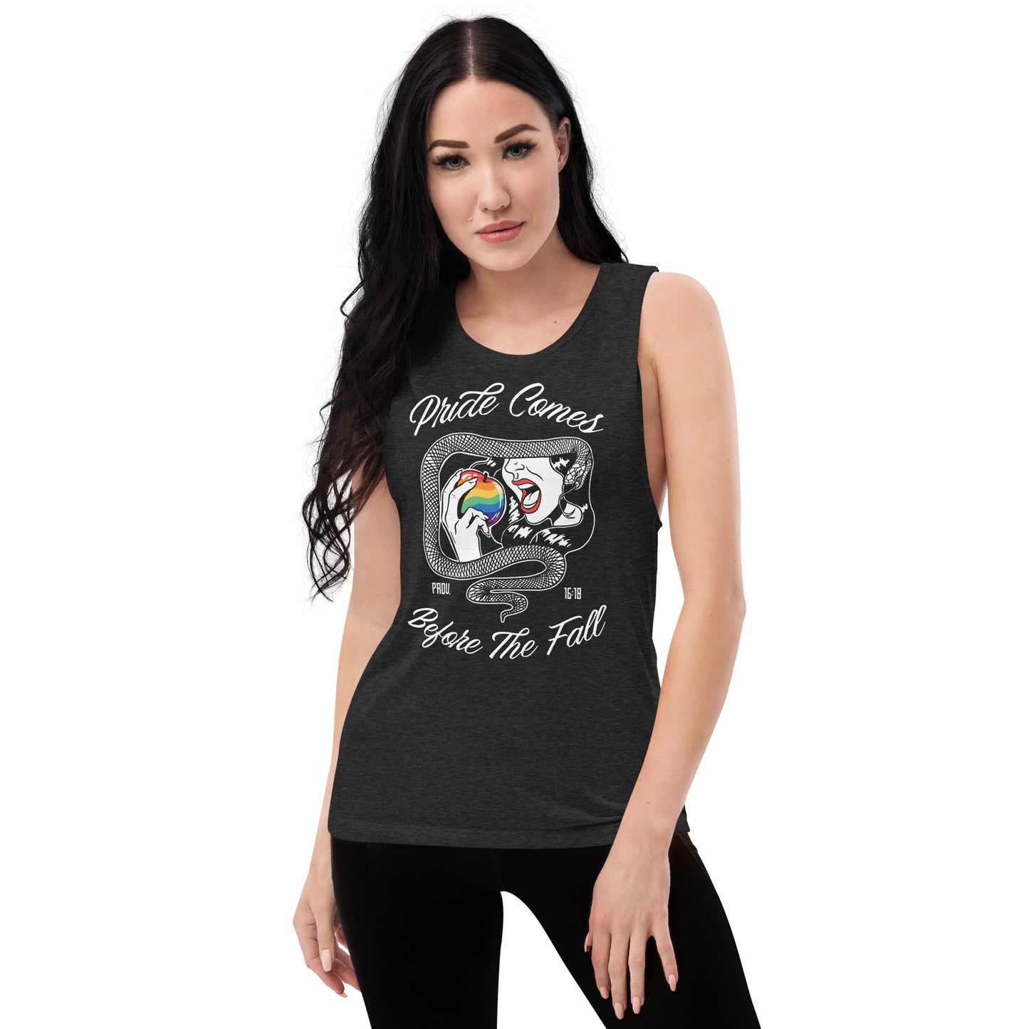 "Pride Comes Before The Fall." (Eve) - Women's Muscle Tank
