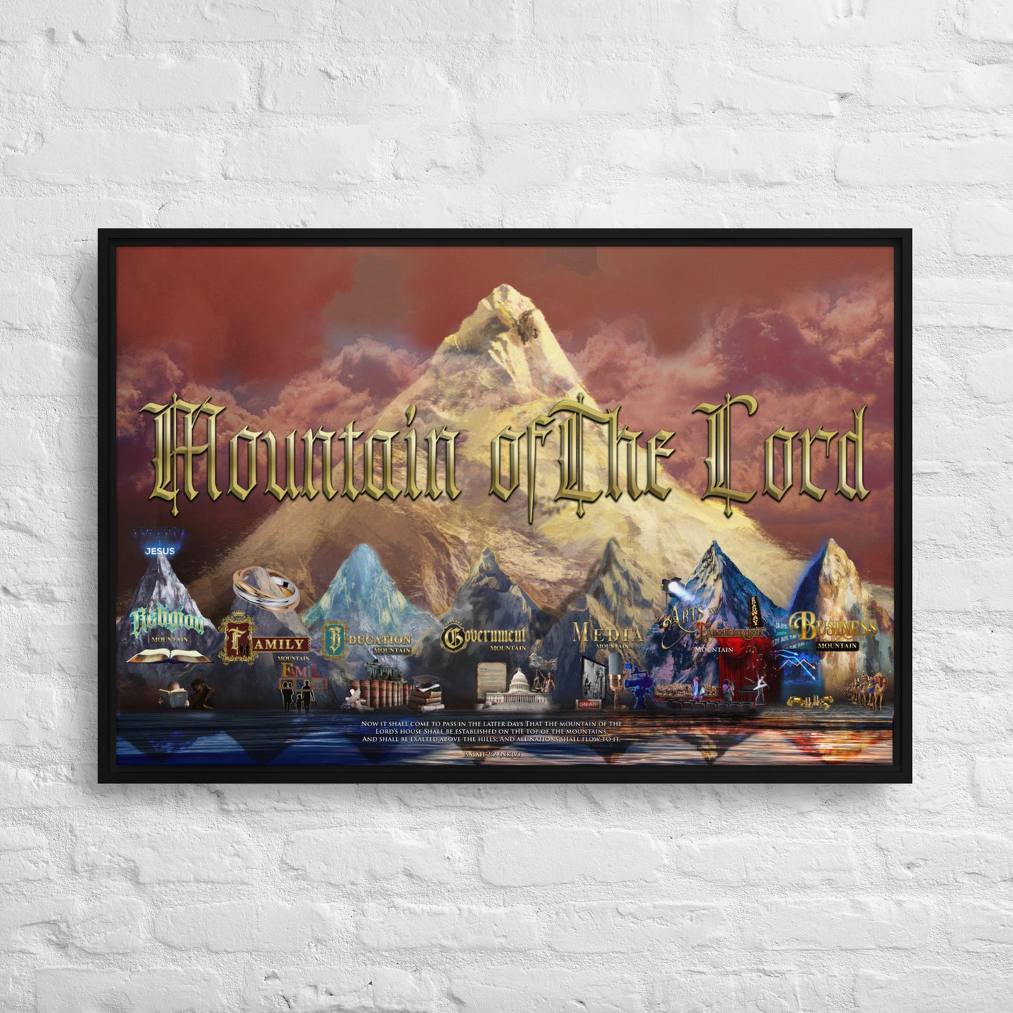 "The Mountain Of The Lord" Prophetic Canvas | Seven Mountain Series (With Frame)