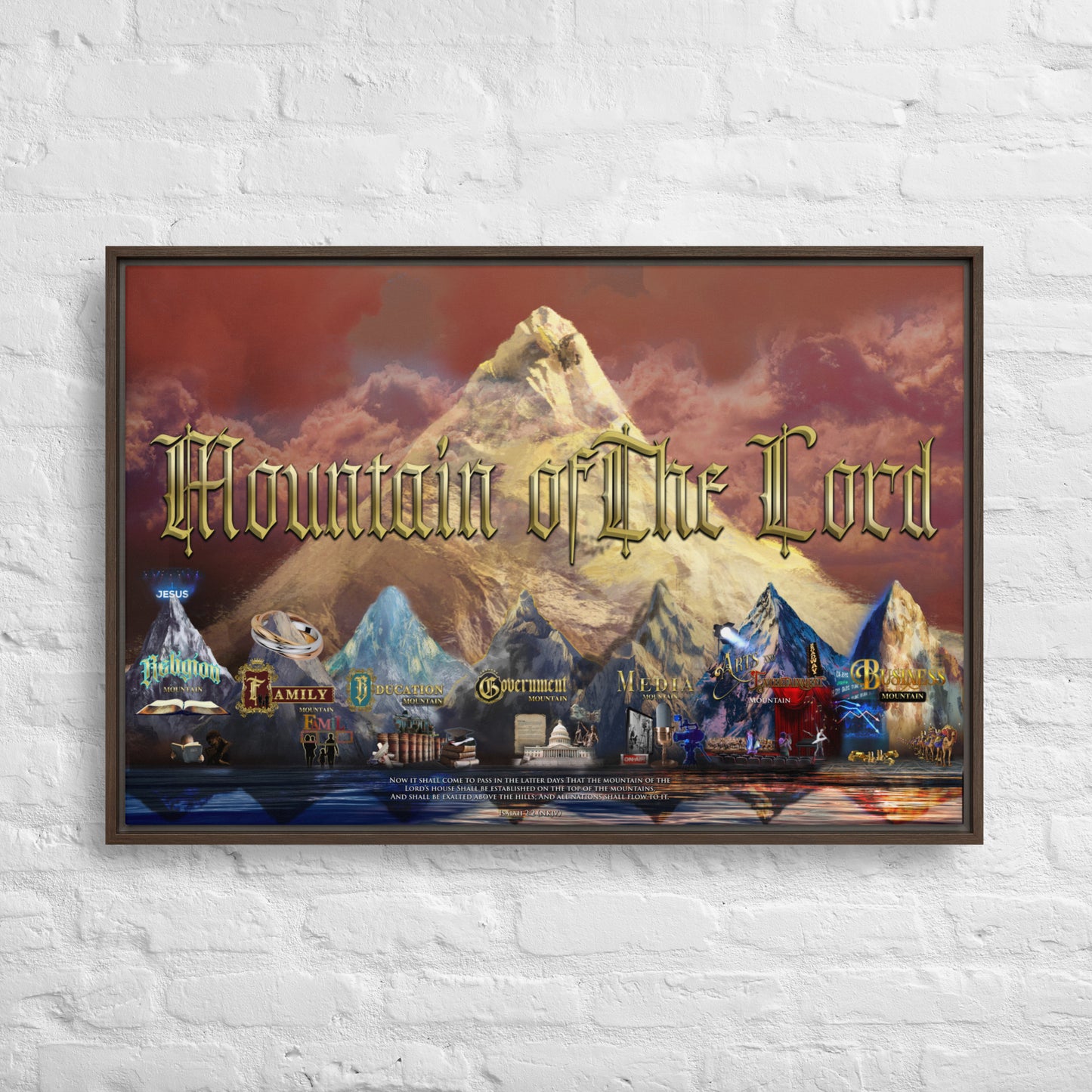 "The Mountain Of The Lord" Prophetic Canvas | Seven Mountain Series (With Frame)